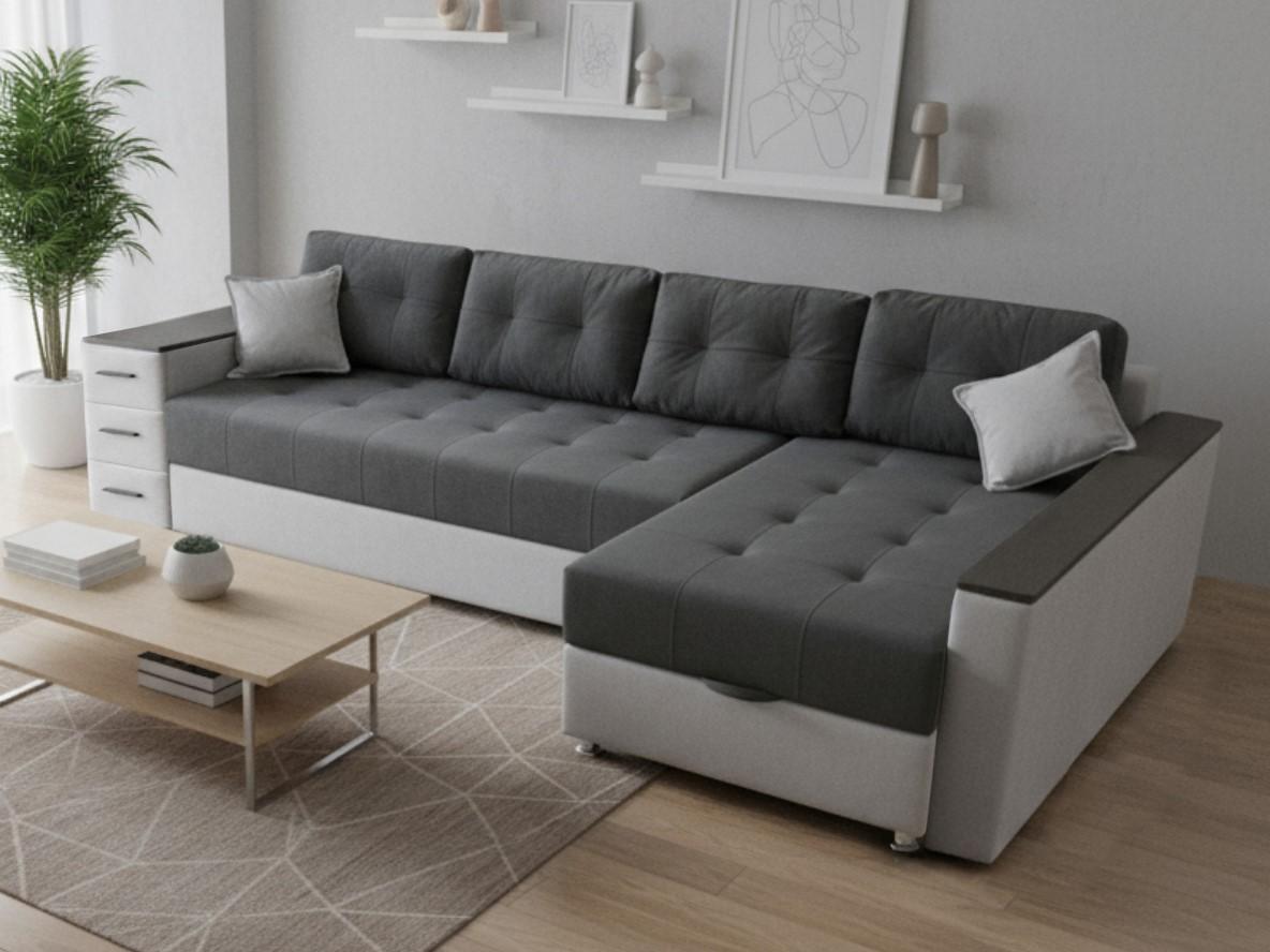 Угловой диван Elegant Style Aurora 290 (LL) Светло-Серый / Темно-Серый