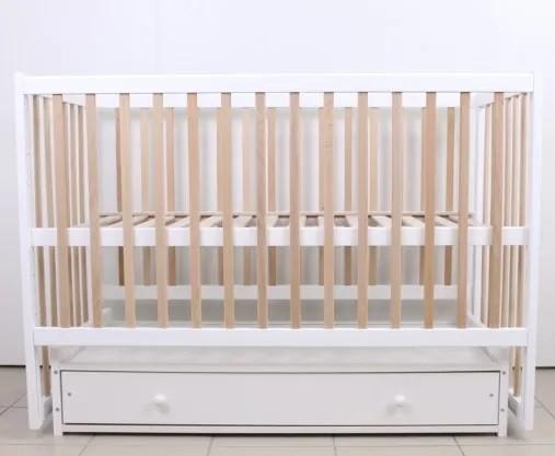 Patut copii Kuzea Sofia Alb Natur pe balansoar cu sertar