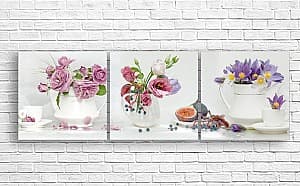 Tablou multicanvas Art.Desig Flori într-un ceainic