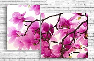 Tablou multicanvas Art.Desig Sakura pe fundal întunecat