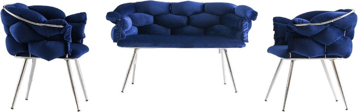 Set canapea si fotolii Trendy Balon 2122 Albastru