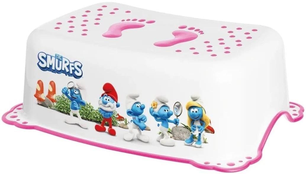 Подставка-ступенька для ванной Maltex The Smurfs White/Pink