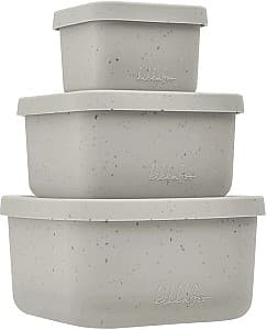 Set de recipiente alimentare Kikka Boo Platinum Silicone Sand Beige