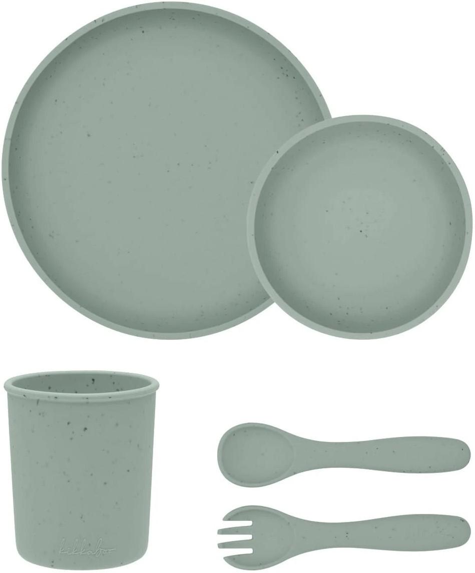 Set de vesela Kikka Boo Platinum Silicone Sage Mint 5 piese