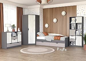 Mobila camera copii Yasen Disney Nr.2 Gri Grafit / Stejar Kraft Alb / Cashmir (Gri)