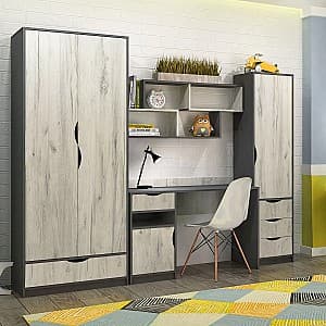 Детская стенка Yasen Дисней №3 Серый Графит / Дуб Крафт Белый