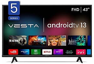 Телевизор Vesta LD43L5005, Smart TV, Full HD, 43 дюйма (109 см), 1920x1080, DLED, Android TV