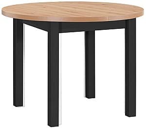 Ламинированный стол Drewmix Poli 4 Артизан/Черный