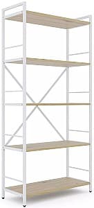 Стеллаж Nex Loft Белый/Дуб Артизан (Коричневый) 5 полок