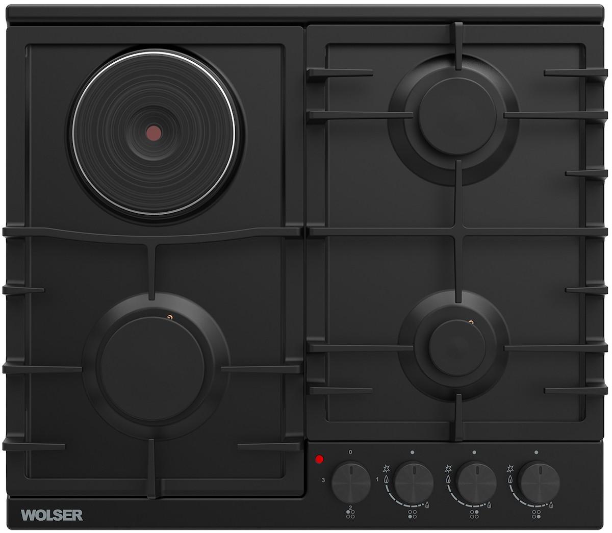 Plita incorporabila combinata Wolser WL-BRD 603G1EL Black EN FFD