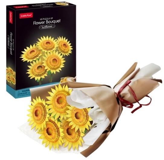 3D Puzzle CubicFun Buchet de flori – Floarea-soarelui (P866h)