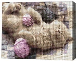 Pictura cu diamante BrushMe Motănaș cu ghem de lână, Lucia Heffernan 40*50 сm (fără cutie)