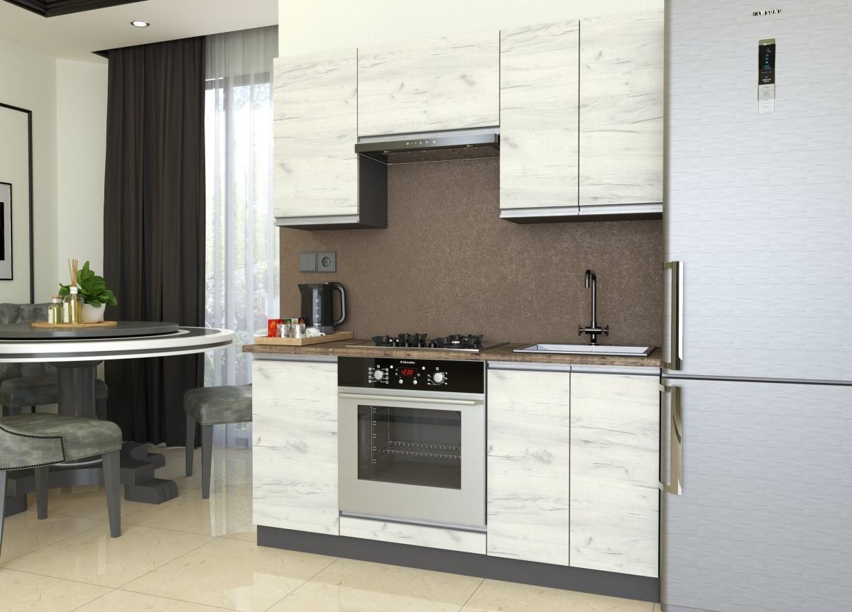 Кухонный гарнитур Yasen Мадера 1.6 м Дуб Крафт Белый