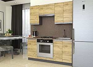 Set mobila bucatarie Yasen Madera 1.6 m Stejar Kraft Auriu