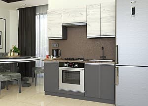 Set mobila bucatarie Yasen Madera 1.6 m Stejar Kraft Alb / Grafit Gri