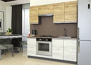 Set mobila bucatarie Yasen Madera 1.8 m Stejar Kraft Auriu / Stejar Kraft Alb