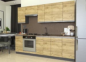 Set mobila bucatarie Yasen Madera 2.4 m Stejar Kraft Auriu