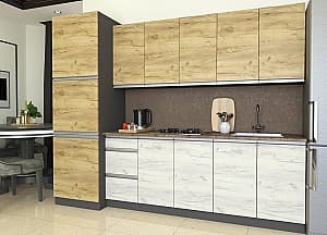 Кухонный гарнитур Yasen Мадера 2.6 м Дуб Крафт Золотой / Дуб Крафт Белый