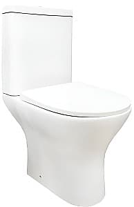 Vas WC Ceramica Blanca T2+Capac Duroplast No-Rim
