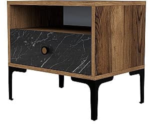 Прикроватная тумбочка Trendy Lizbon 534 Орех (Коричневый)/Черный