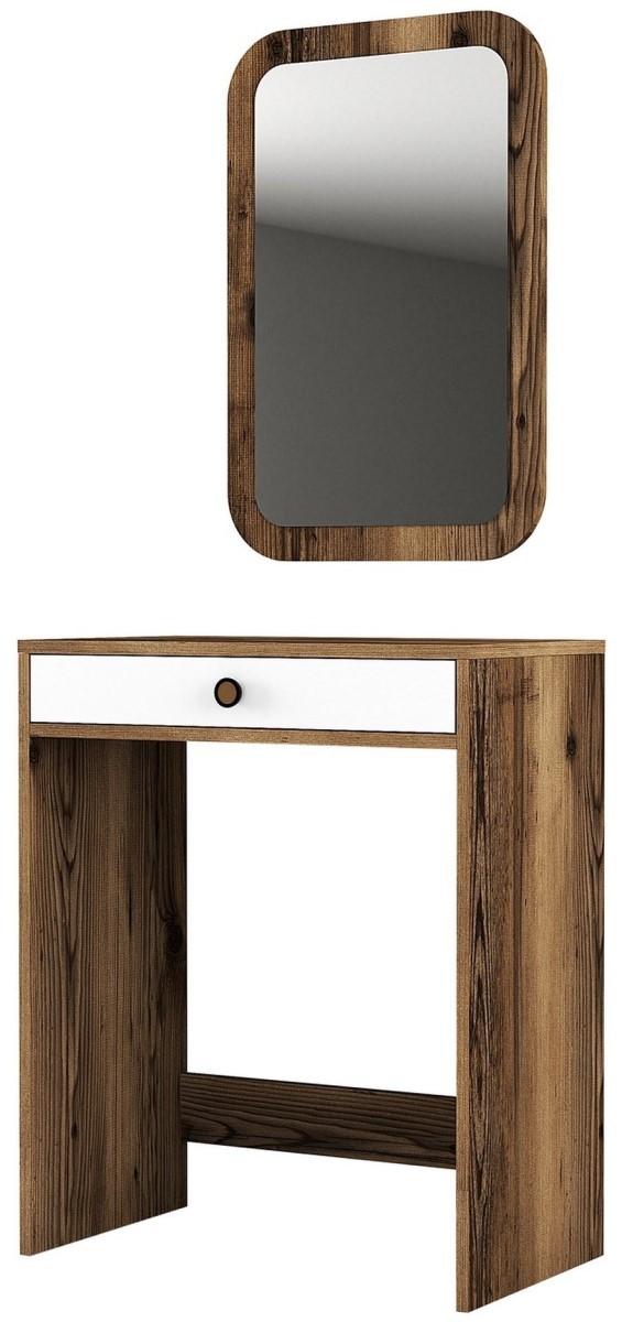 Masa de machiaj Trendy Lizbon Nuc (Maro)/Alb