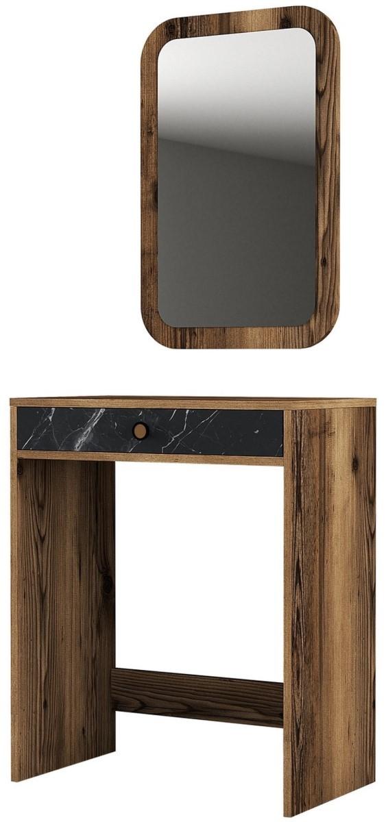 Masa de machiaj Trendy Lizbon Nuc (Maro)/Negru/Marmura