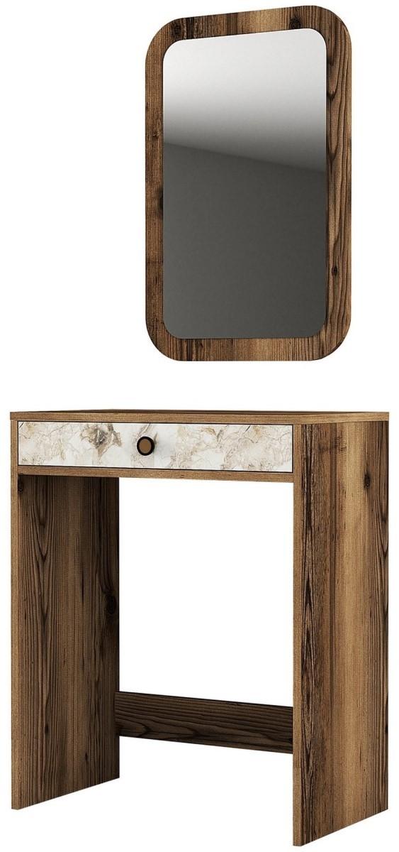 Туалетный столик (трюмо) Trendy Lizbon Орех (Коричневый)/Белый/Мрамор