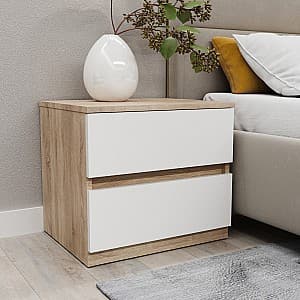 Noptiera Bayro Harmony 55x50x45 cm Stejar Sonoma / Alb
