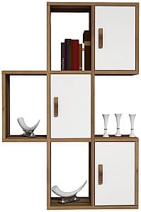 Полка на стену Trendy Flora Орех (Коричневый)/Белый