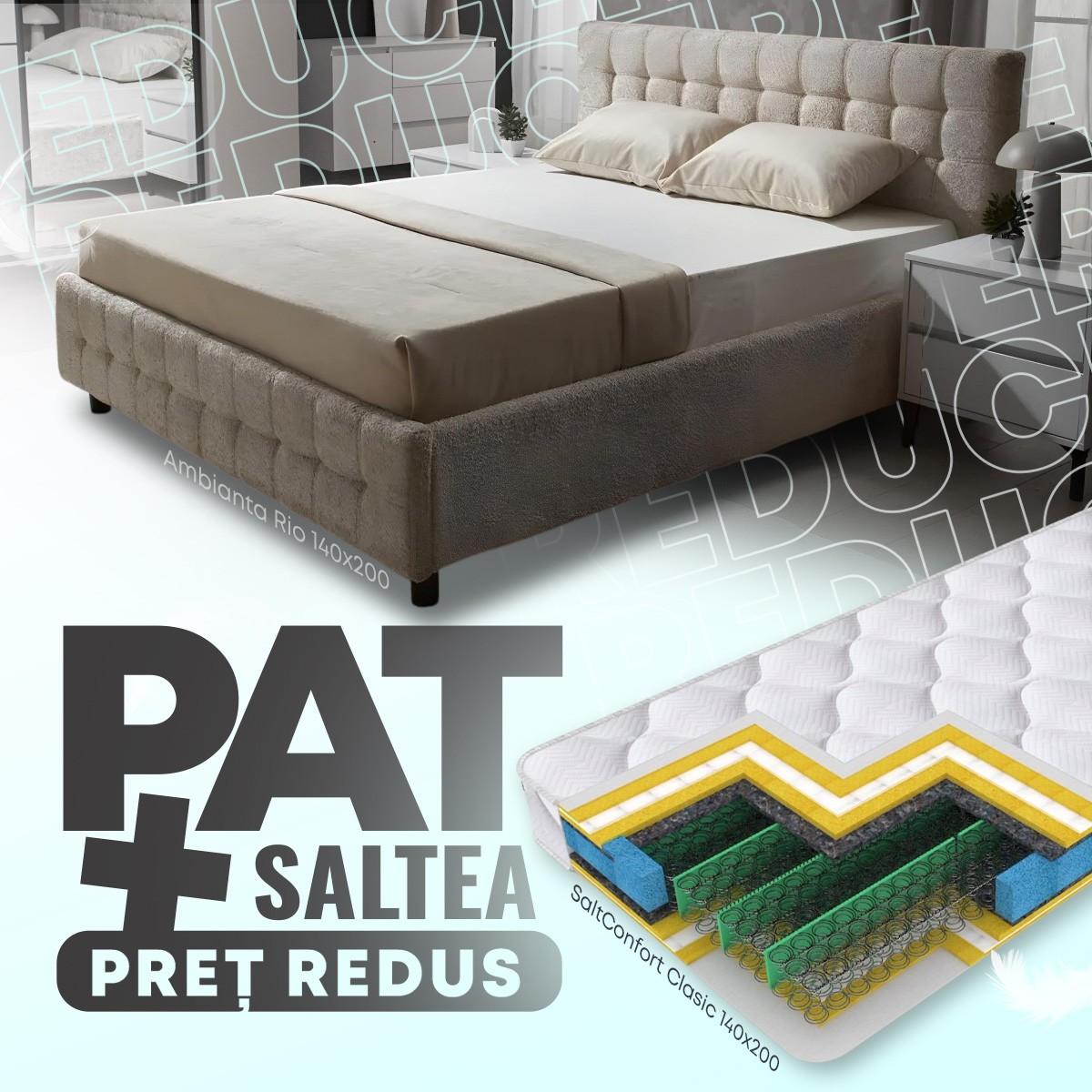 Кровать Ambianta Rio 1.4 м Бежевый + Матрас Salt Confort Clasic 140x200