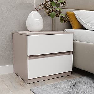 Прикроватная тумбочка Bayro Harmony 55x50x45 см Серый Камень / Белый