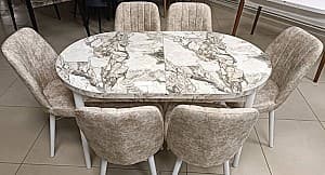 Set de masa si scaune Kelebek ES-752 (6 scaune)