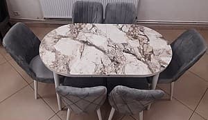 Set de masa si scaune Kelebek ES-711 (6 scaune)