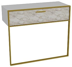 Masa consola Trendy Polka Auriu/Alb