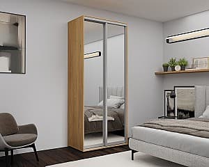 Шкаф-купе Nex Home Зеркало Сонома (Бежевый) 100x60x220 см