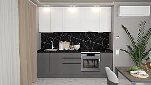 Set mobila bucatarie ArtFlame Gola 2.4 m White(Alb)/Storm Grey(Gri)