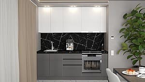 Set mobila bucatarie ArtFlame Gola 2.2 m White(Alb)/Storm Grey(Gri)