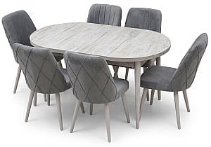 Set de masa si scaune Kelebek ES-713 (6 scaune)