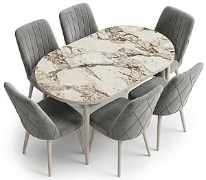 Набор стол и стулья Kelebek ES-711 (6 стульев)