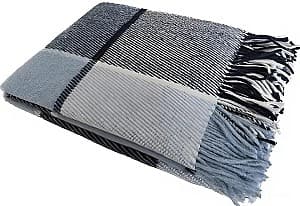 Pled Vladi Elf 140x200 (Lână 70%, Poliester 30%) Albastru / Gri