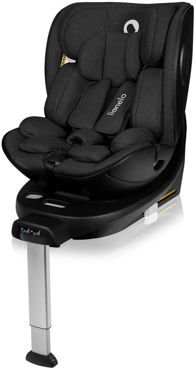 Scaun auto copii Lionelo Moxie Black Carbon și bază Isofix