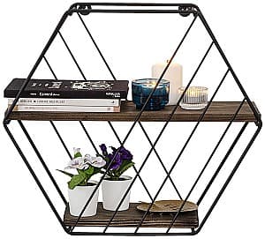 Raft de perete Trendy Liliales Negru/Nuc inchis (Maro)