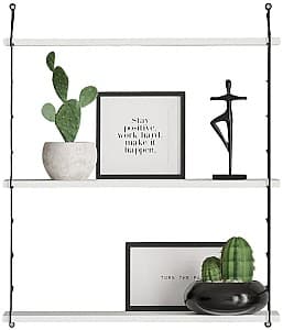 Raft de perete Trendy Armoni 3'lu Alb/Negru