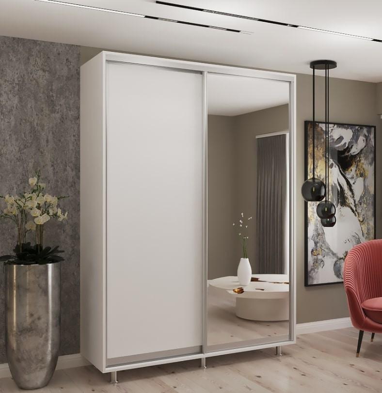 Dulap-cupe My-Style 1.1 x H2.4 m Pal + Oglinda Cenușiu