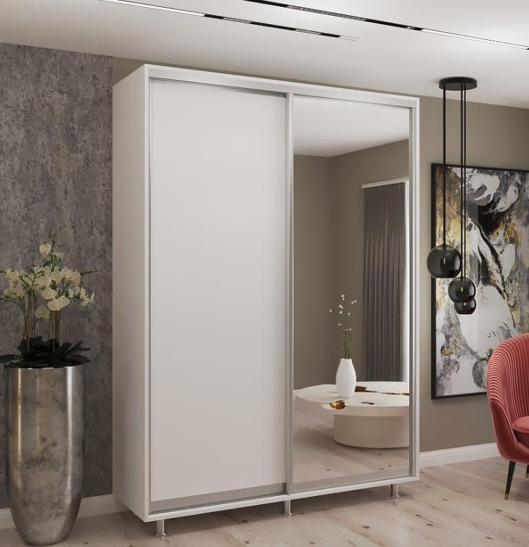 Dulap-cupe My-Style 1.1 x H2.4 m Pal + Oglinda Alb