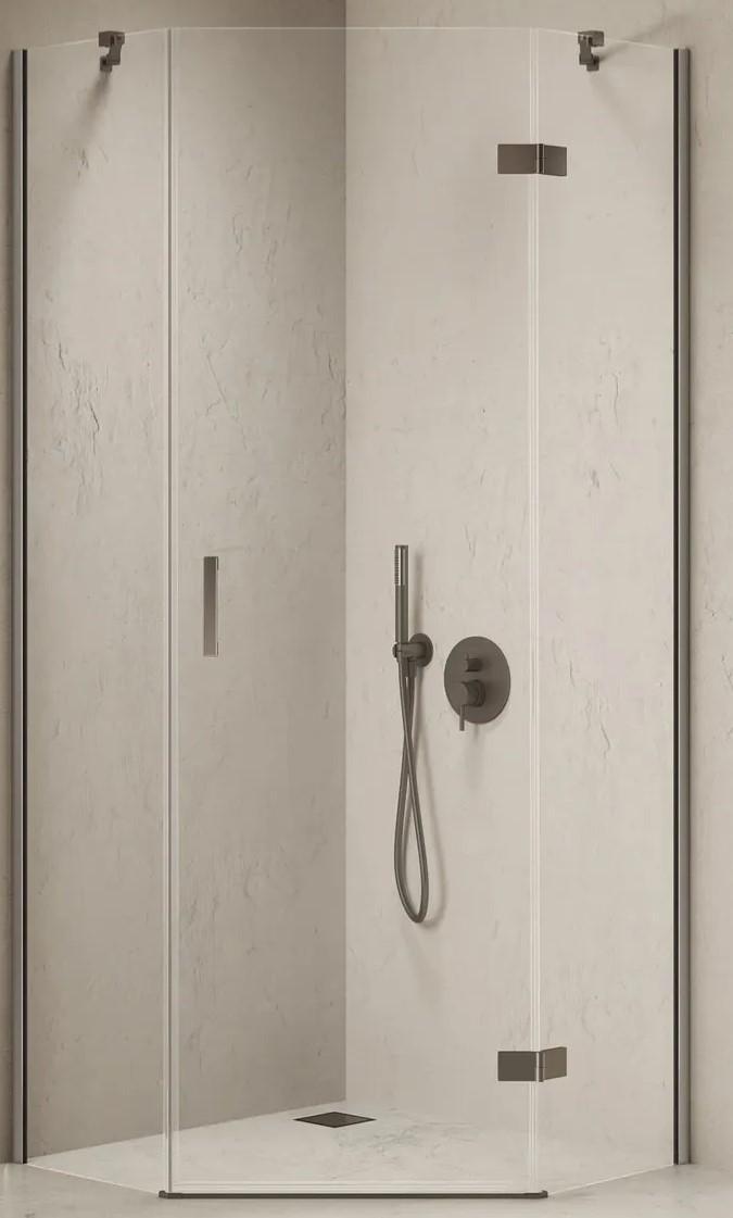 Cabina de dus New Trendy Nesta Gunmetal pentagonal R 90x90x200 Hinged K-4788