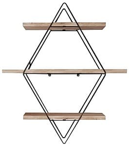 Полка на стену Trendy Prizma Золотой/Черный