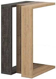 Masuta laterala Trendy Muju Cafea neagra (Negru)/Hitit (Maro)/Stejar safir (Bej)