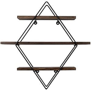 Полка на стену Trendy Erysimum Черный/Орех (Коричневый)