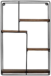 Raft de perete Trendy Lotus Negru/Nuc (Maro)